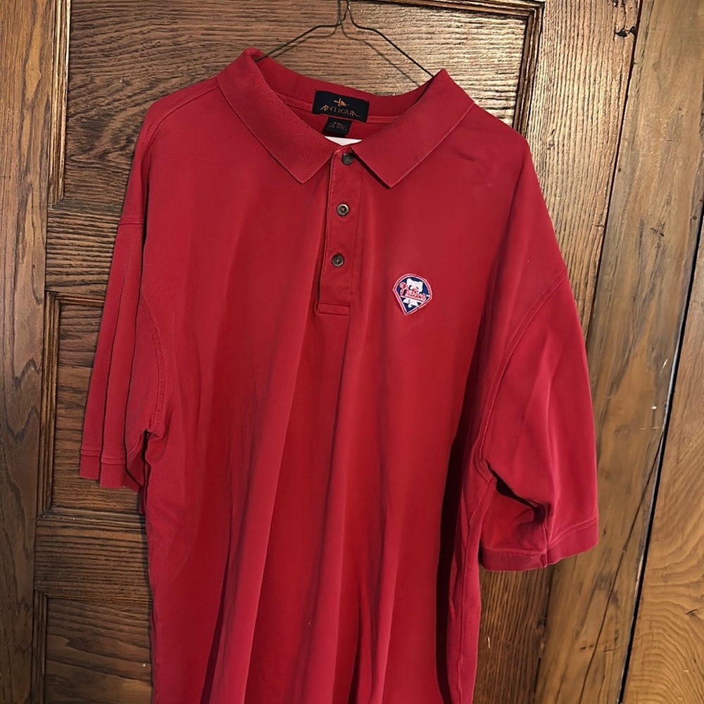 Philadelphia Phillies Polo Shirt Short Sleeve Mens XXL Red